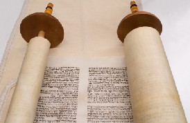 Decorative photograph of a paper scroll