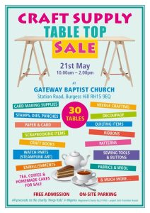 Craft Supply table top sale poster