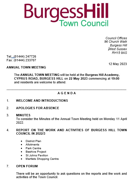 Annual Town Meeting 2023