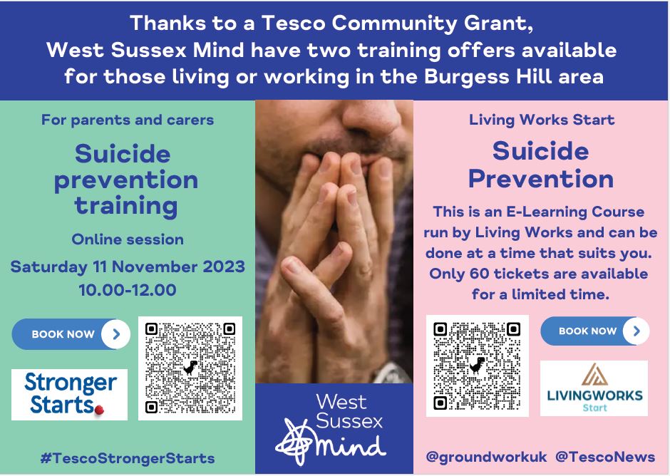 Suicide Prevention, Thanks to Tesco Community Grant