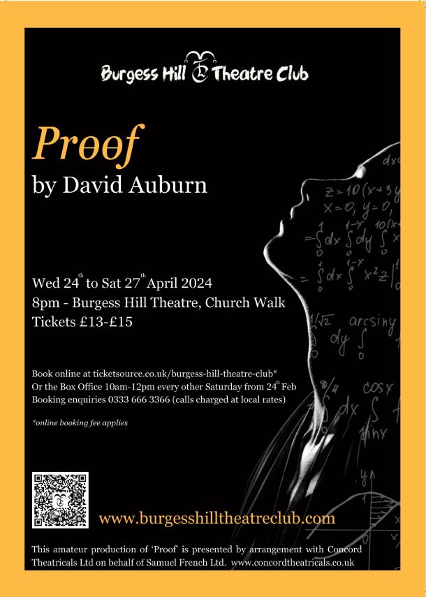 Burgess Hill Theatre Club presents PROOF by David Auburn
